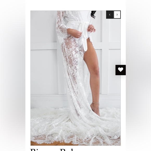 Le El New York Bianca Scalloped Edge Bridal Robe - Picture 7 of 9